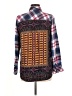 Tolani 100% Rayon Plaid Blue Long Sleeve Button-Down Shirt Size M - photo 2