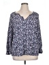 Angels 100% Rayon Blue Long Sleeve Henley Size 1X - photo 1