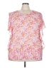 YUMMY PLUS 100% Polyester Pink Short Sleeve Blouse Size 3X - photo 1