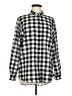 MICHAEL Michael Kors Checkered-gingham Black Long Sleeve Blouse Size M - photo 1