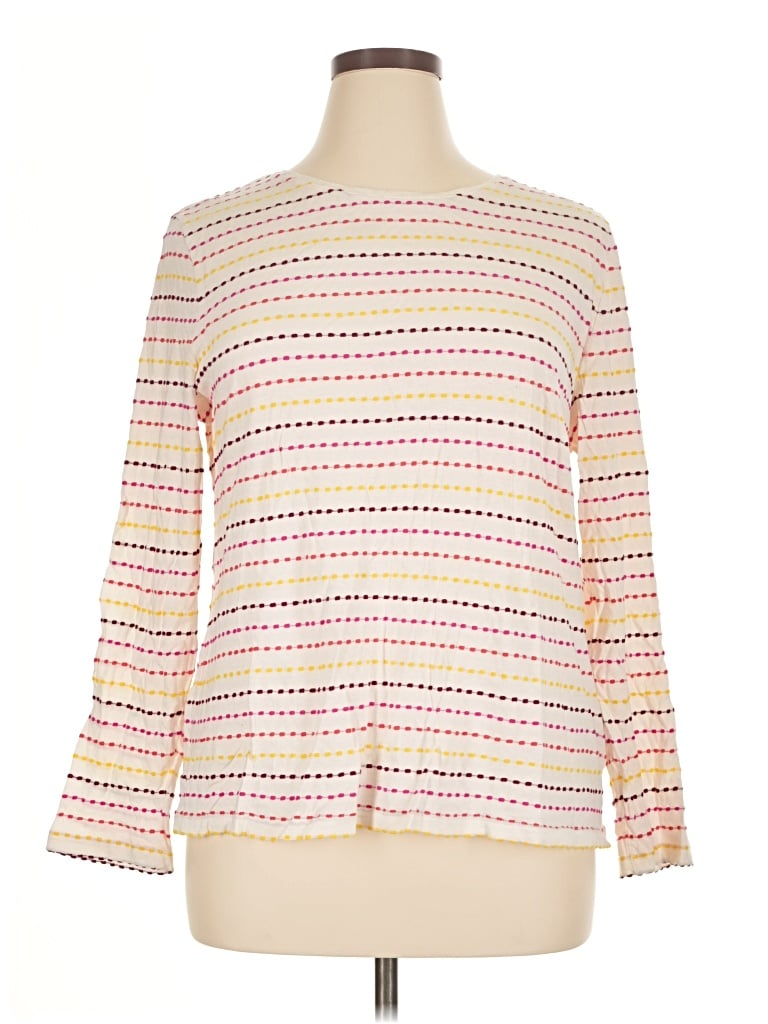 Pre-owned Talbots Outlet Long Sleeve T-shirt In Ivory