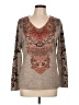 DressBarn Gray Long Sleeve Top Size L - photo 1