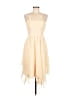 Alfred Angelo 100% Polyester Tan Ivory Cocktail Dress Size M (estimated) - photo 1