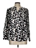 Talbots 100% Polyester Animal Print Silver Long Sleeve Blouse Size L - photo 1