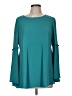 Octavia 100% Polyester Teal Long Sleeve Blouse Size M - photo 1