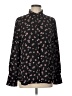 Ann Taylor LOFT 100% Polyester Floral Black Long Sleeve Blouse Size L - photo 1