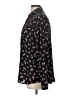 Ann Taylor LOFT 100% Polyester Floral Black Long Sleeve Blouse Size L - photo 5