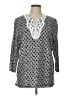Talbots Outlet 100% Cotton Gray 3/4 Sleeve Blouse Size L - photo 1