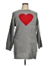 Say What? 100% Polyester Hearts Gray Pullover Sweater Size 1X - photo 1