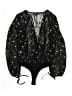 About Us 100% Polyester Stars Black Long Sleeve Blouse Size S - photo 2