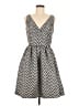 Halogen 100% Polyester Chevron-herringbone Black Cocktail Dress Size 6 - photo 1