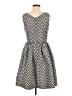 Halogen 100% Polyester Chevron-herringbone Black Cocktail Dress Size 6 - photo 2
