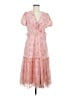LoveShackFancy 100% Polyester Floral Pink Cocktail Dress Size 6 - photo 1