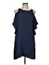 Lr 100% Polyester Solid Blue Casual Dress Size M - photo 1