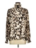 Worthington 100% Polyester Animal Print Ivory Long Sleeve Blouse Size M - photo 1