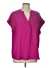 Cynthia Steffe 100% Polyester Pink Short Sleeve Blouse Size L - photo 1