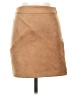 Simplee Solid Tan Faux Leather Skirt Size S - photo 1