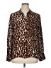 Kobi Halperin Animal Print Brown Long Sleeve Blouse Size XL - photo 1
