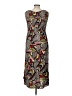 Elementz 100% Rayon Print Gray Casual Dress Size L (petite) - photo 2