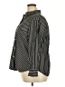 Chaps 100% Cotton Chevron-herringbone Black Long Sleeve Blouse Size 2X - photo 5