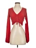 Bar III Red Long Sleeve Top Size S - photo 1