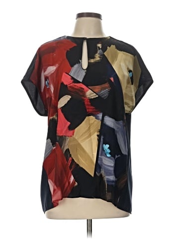 Lafayette 148 New York Short Sleeve Silk Top (view 1)