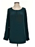 Doncaster Collection 100% Silk Teal Long Sleeve Silk Top Size 4 - photo 1