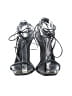Schutz 100% Leather Gray Black Sandals Size 9 1/2 - photo 2