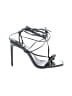 Schutz 100% Leather Gray Black Sandals Size 9 1/2 - photo 1