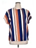 Unbranded Stripes Orange Short Sleeve Blouse Size XL (estimated) - photo 1