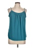 Ann Taylor LOFT Outlet 100% Polyester Teal Sleeveless Blouse Size L - photo 1