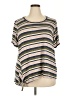 Bobeau Stripes Tan Short Sleeve Top Size 2X - photo 1
