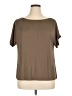 St. John Brown Tan Short Sleeve Blouse Size XL - photo 1
