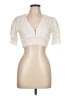 Mable 100% Cotton Ivory Short Sleeve Blouse Size L - photo 1