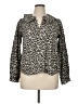 Pilcro Animal Print Tan Ivory Long Sleeve Blouse Size XL - photo 1