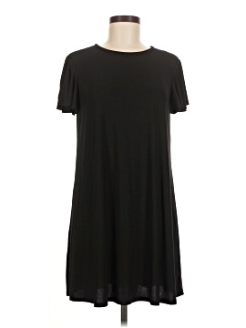 blue dress for baby girl Modal Square Neck Long Sleeve Mini Dress in Black - XL main image 1