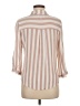 Vixbe 100% Rayon Stripes Tan 3/4 Sleeve Button-Down Shirt Size M - photo 2