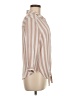 Vixbe 100% Rayon Stripes Tan 3/4 Sleeve Button-Down Shirt Size M - photo 4
