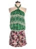 BCBGMAXAZRIA 100% Polyester Paisley Green Romper Size XXS - photo 1