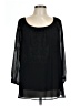 BCBGMAXAZRIA 100% Polyester Black Long Sleeve Blouse Size L - photo 1