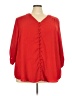Torrid 100% Polyester Red 3/4 Sleeve Blouse Size 4X Plus (4) - photo 1
