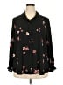 Lane Bryant 100% Polyester Floral Black 3/4 Sleeve Blouse Size 18 - 20 Petite - photo 1