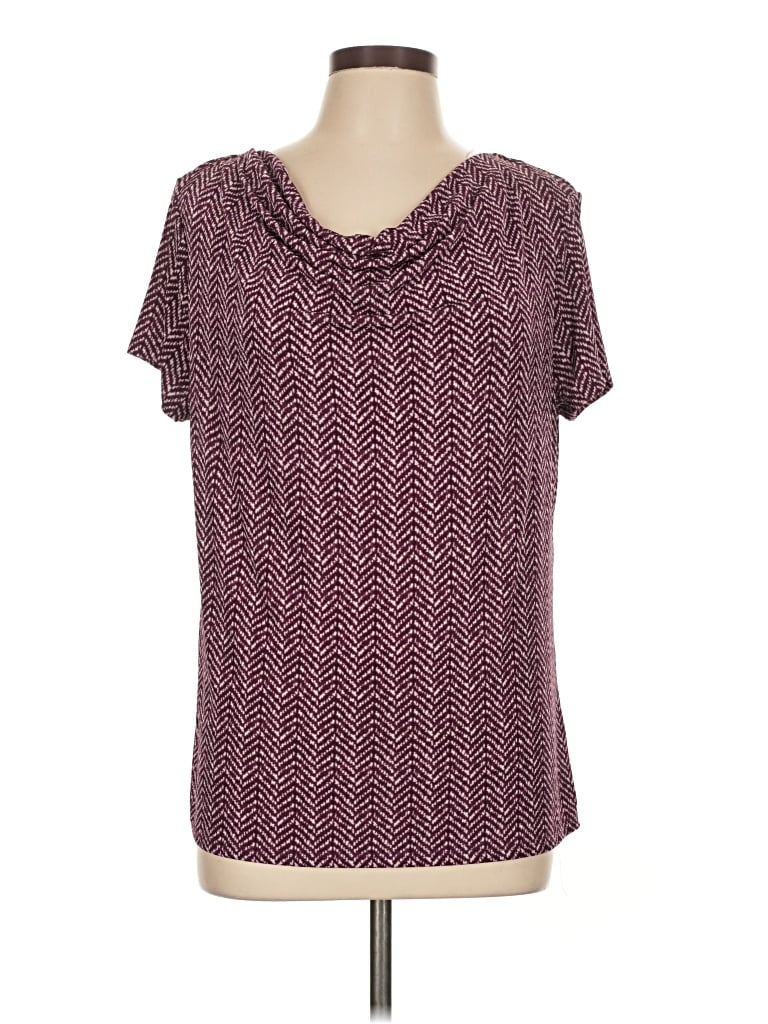 Pre-owned Jaclyn Smith Short Sleeve T-shirt In Burgundy