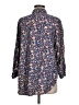 Lemon 100% Rayon Floral Blue 3/4 Sleeve Blouse Size M - photo 2