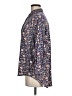 Lemon 100% Rayon Floral Blue 3/4 Sleeve Blouse Size M - photo 5