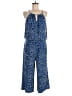 Wisp Animal Print Blue Jumpsuit Size 8 - photo 1