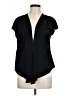 Apostrophe Black Short Sleeve Blouse Size L - photo 1