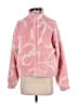 Thread & Supply 100% Polyester Hearts Bow Print Pink Faux Fur Jacket Size S - photo 1