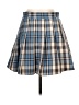 Blu Pepper 100% Polyester Plaid Blue Casual Skirt Size L - photo 2