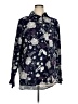 Hue Floral Blue Purple Long Sleeve Blouse Size XL - photo 1